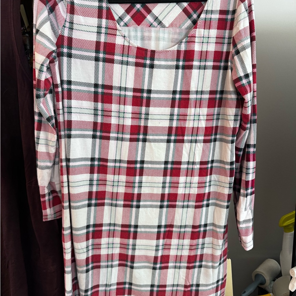 Soma Red and White Plaid nightgown
